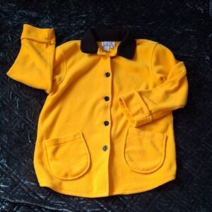 Yellow Fleece Jacket with Black Collar